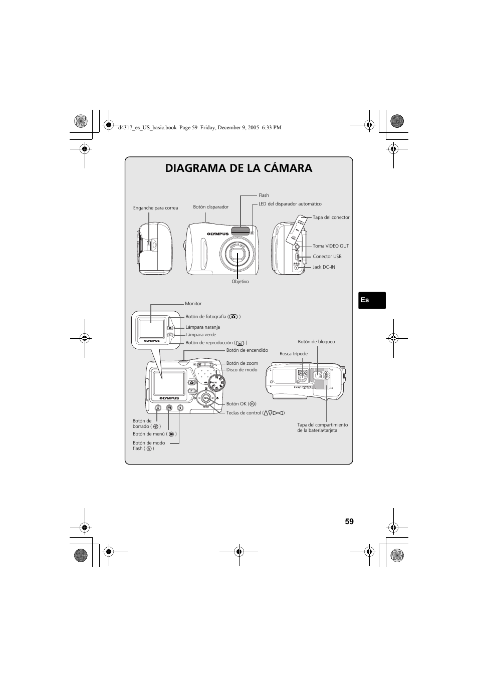 Diagrama de la cámara | Olympus FE-115 User Manual | Page 59 / 116