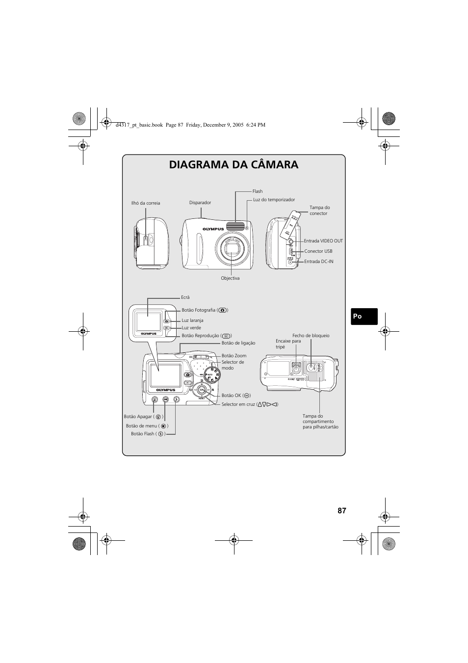 Diagrama da câmara | Olympus FE-115 User Manual | Page 87 / 116