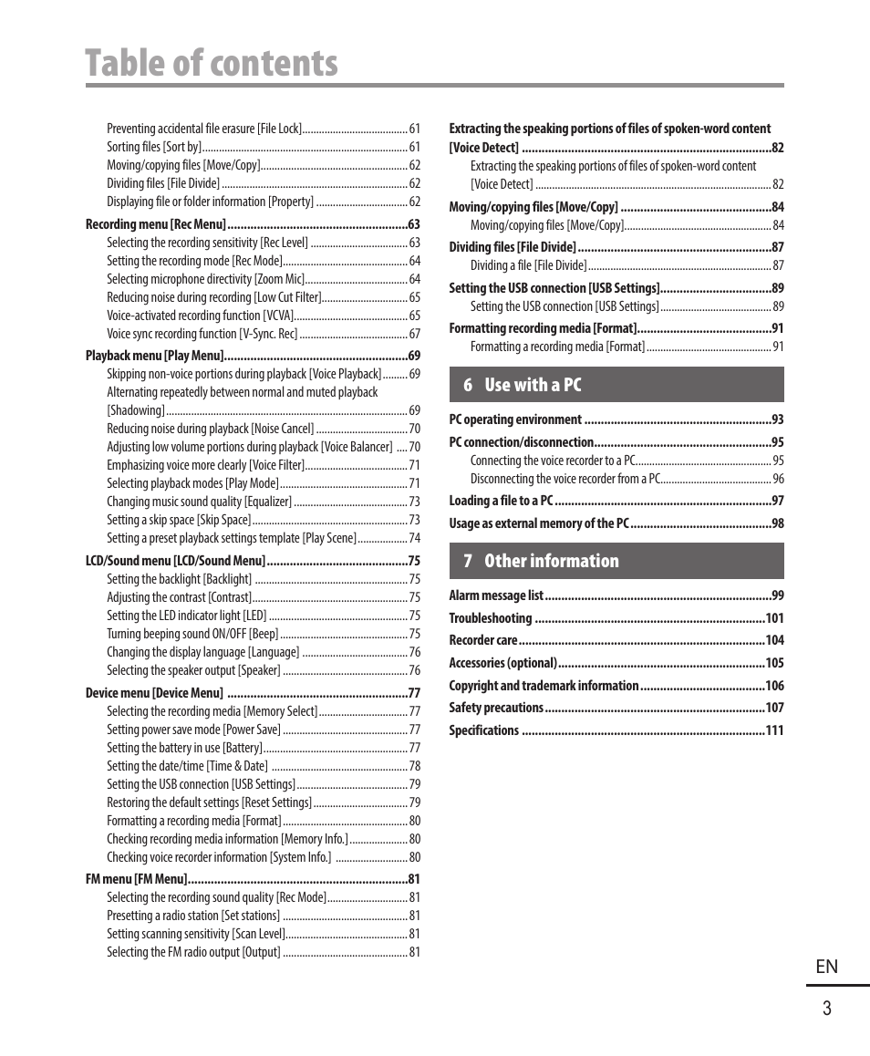 Olympus WS-823 User Manual | Page 3 / 118