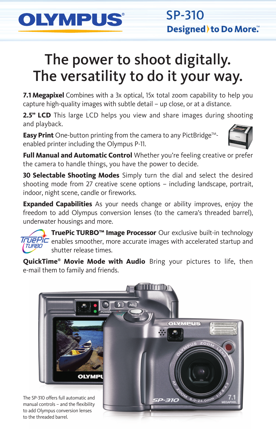 Olympus SP-310 User Manual | 2 pages