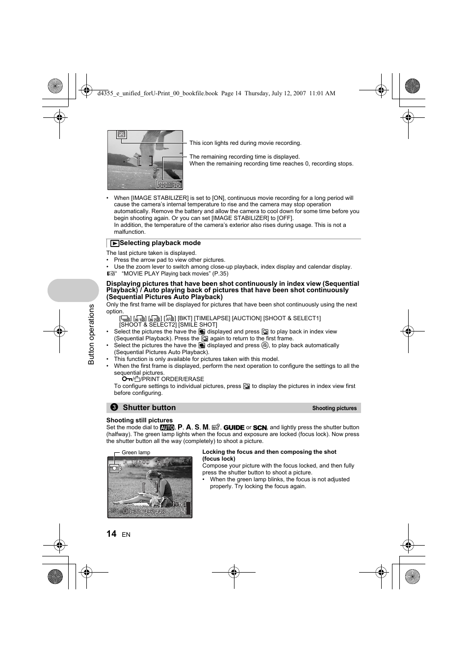Olympus SP-560 UZ User Manual | Page 14 / 101