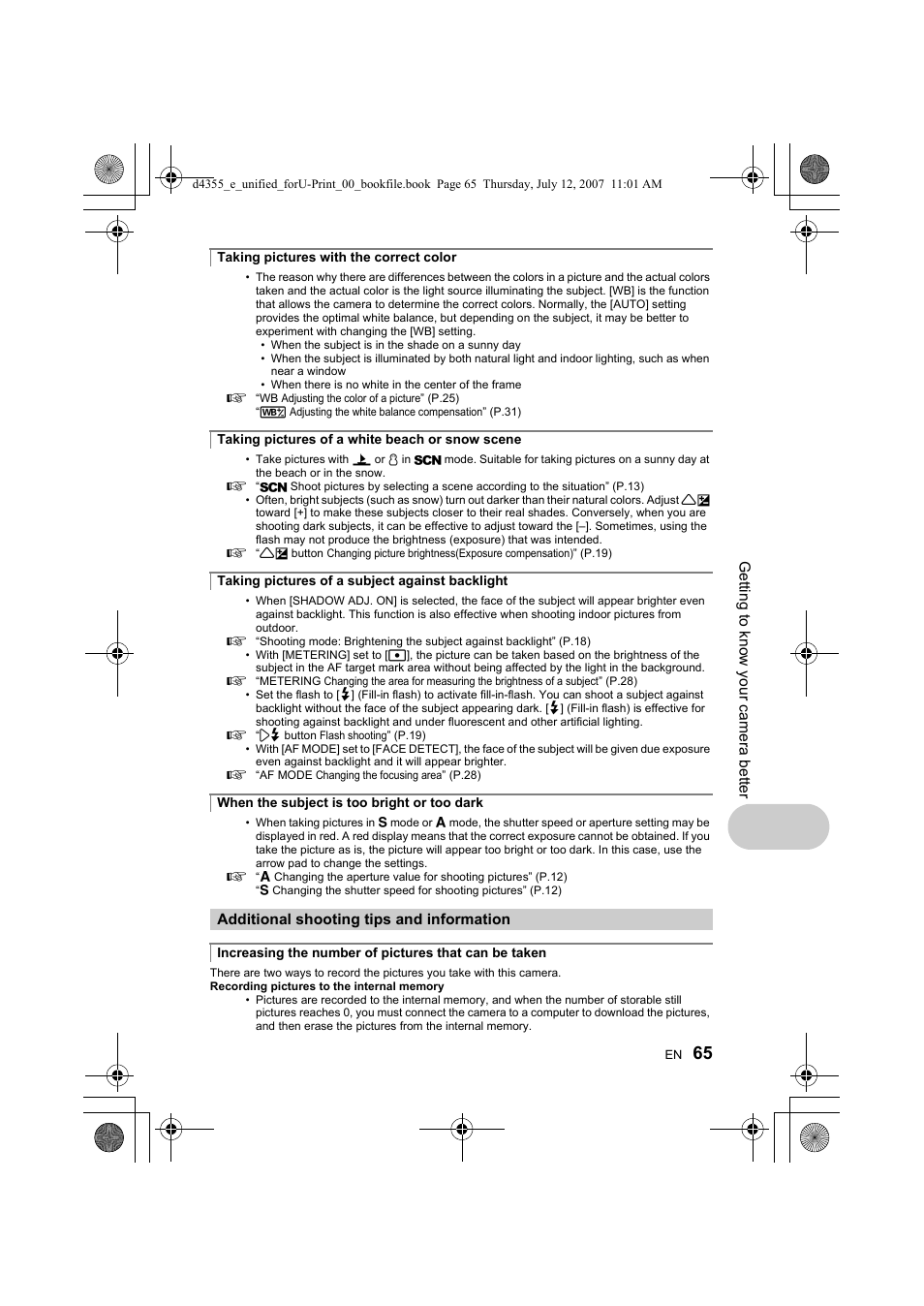 Olympus SP-560 UZ User Manual | Page 65 / 101