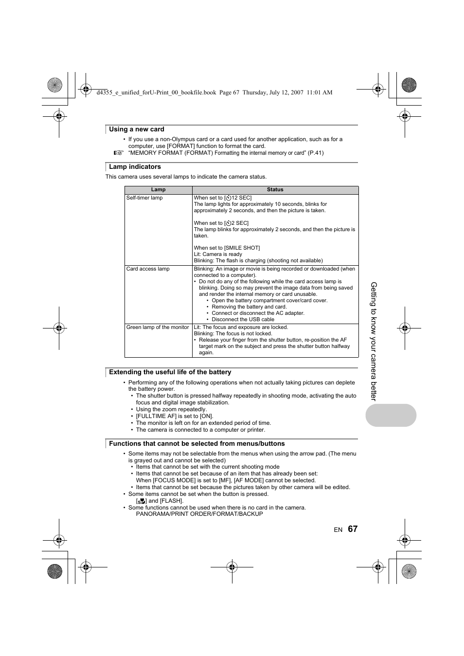 Olympus SP-560 UZ User Manual | Page 67 / 101