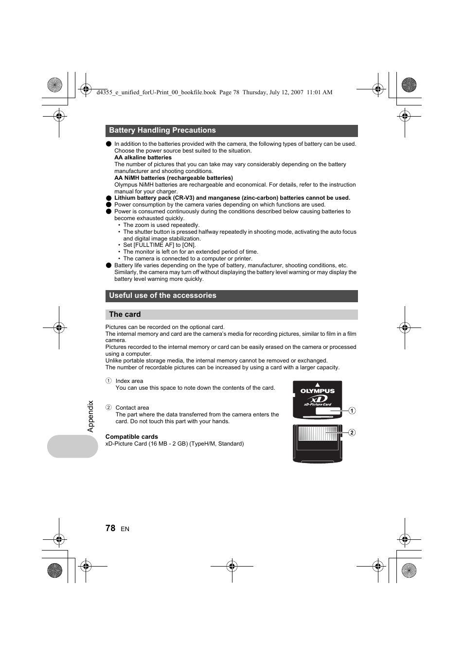 Olympus SP-560 UZ User Manual | Page 78 / 101