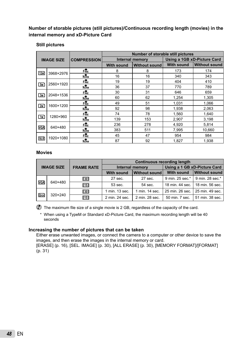 48 en | Olympus FE-4010 User Manual | Page 48 / 63