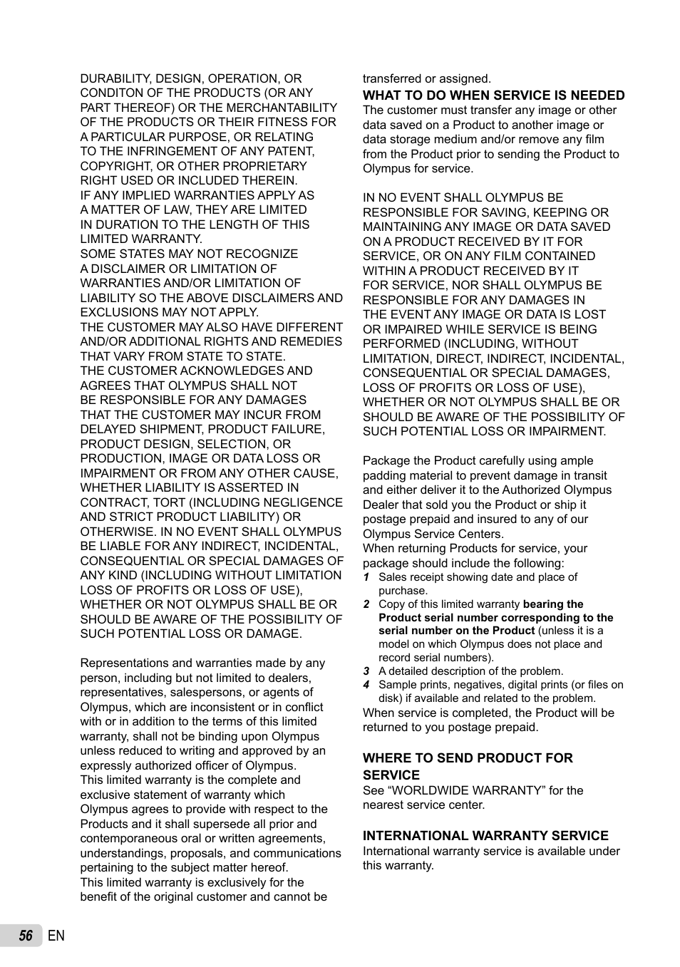 56 en | Olympus FE-4010 User Manual | Page 56 / 63