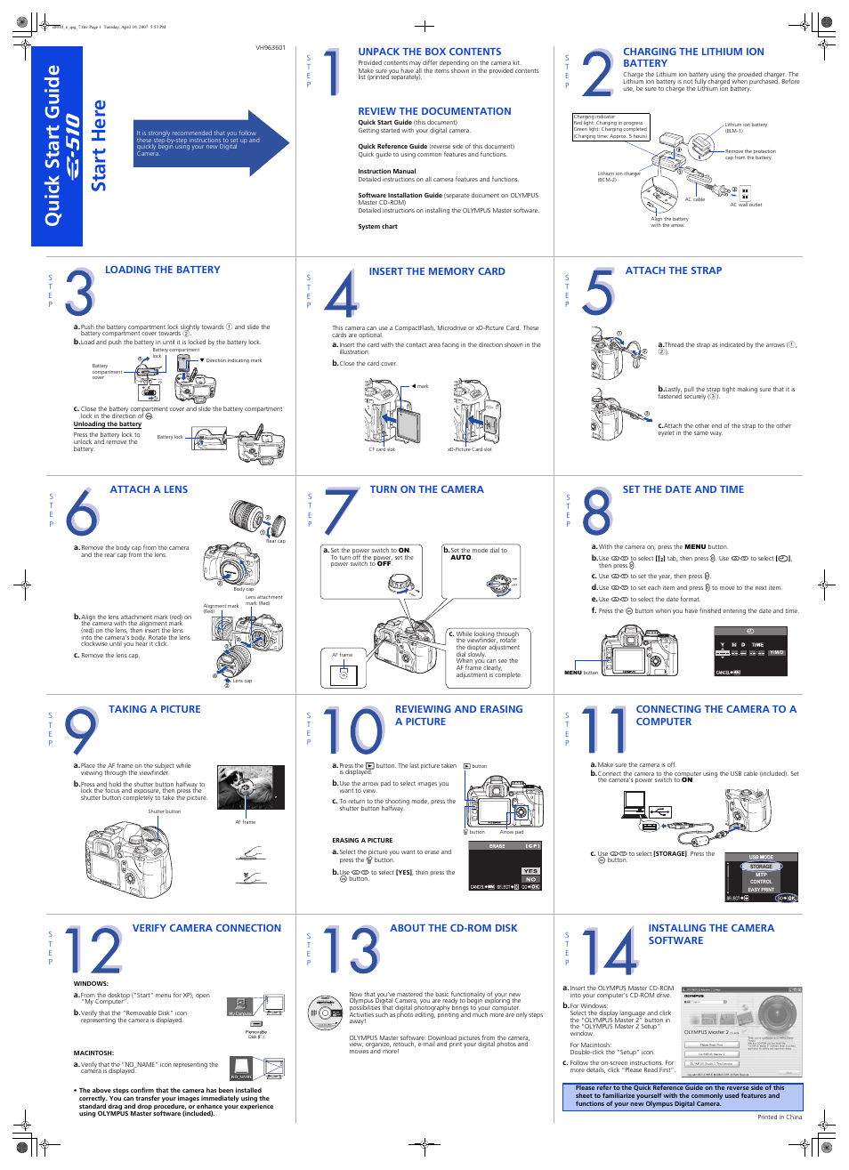 Olympus EVOLT E-510 User Manual | 2 pages