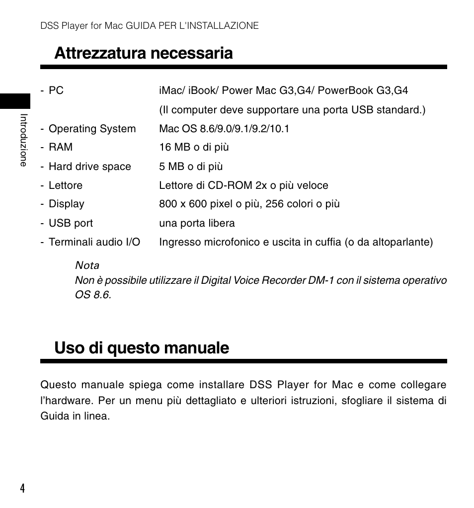 Attrezzatura necessaria, Uso di questo manuale | Olympus DS-3000 User Manual | Page 40 / 60