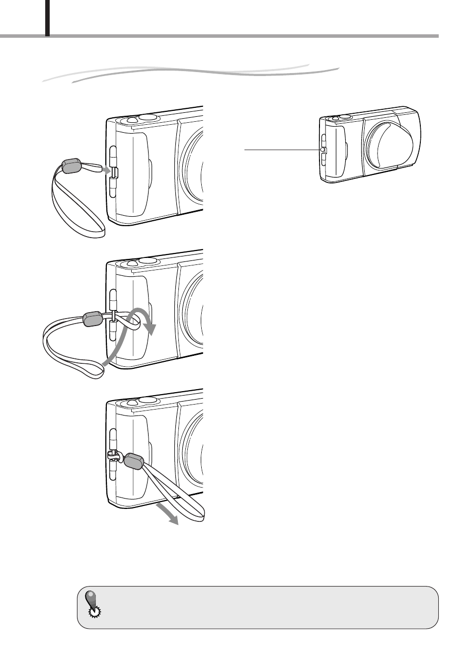 Attaching the provided strap | Olympus D-150-C-1 User Manual | Page 18 / 108
