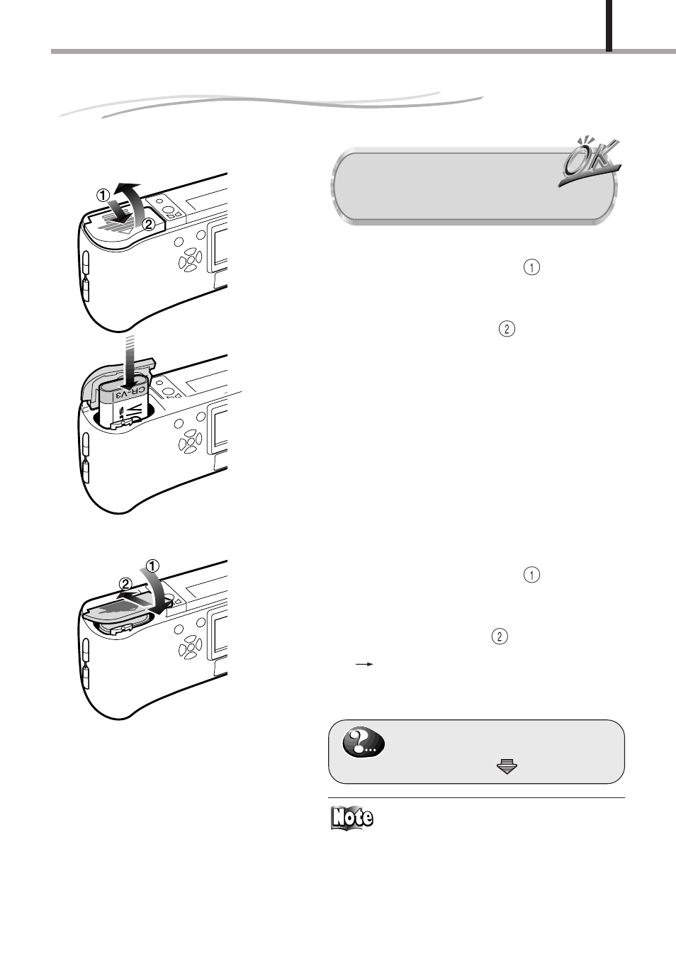 Loading the battery | Olympus D-150-C-1 User Manual | Page 19 / 108