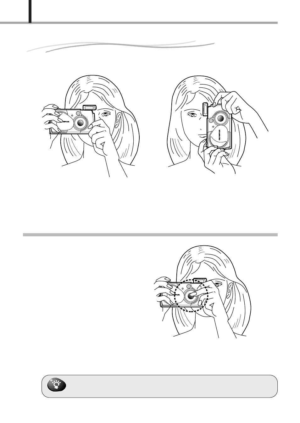 Holding the camera | Olympus D-150-C-1 User Manual | Page 28 / 108