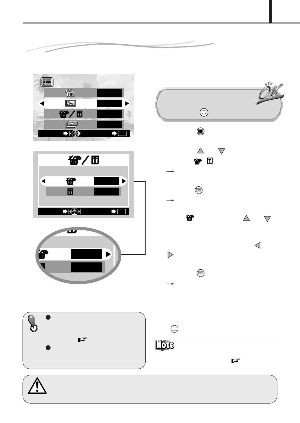 Erasing all pictures (all-frame erase), Erasing all pictures, All-frame erase) | Operating procedure | Olympus D-150-C-1 User Manual | Page 47 / 108