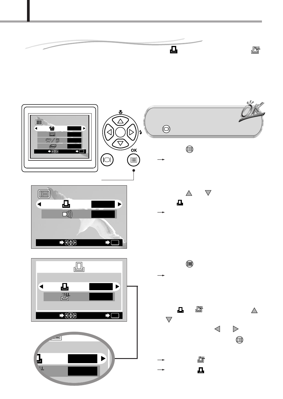 Making a print reservation on smartmedia card, Single-frame print & all-frame print, Operating procedure | Yes no | Olympus D-150-C-1 User Manual | Page 76 / 108