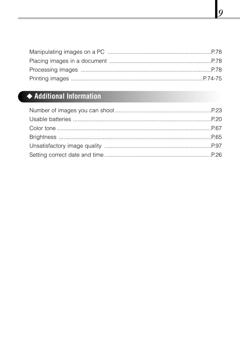 ࡗ additional information | Olympus D-150-C-1 User Manual | Page 9 / 108
