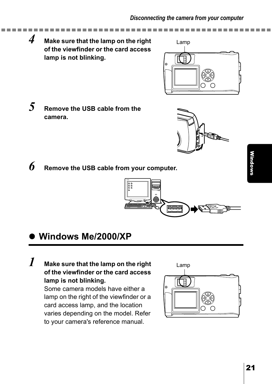 Windows me/2000/xp | Olympus D-380 User Manual | Page 122 / 133