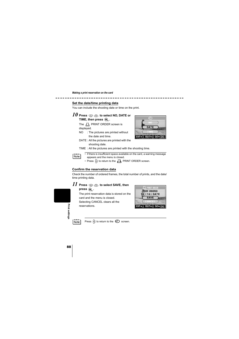 Set the date/time printing data, P.88) | Olympus D-380 User Manual | Page 89 / 133