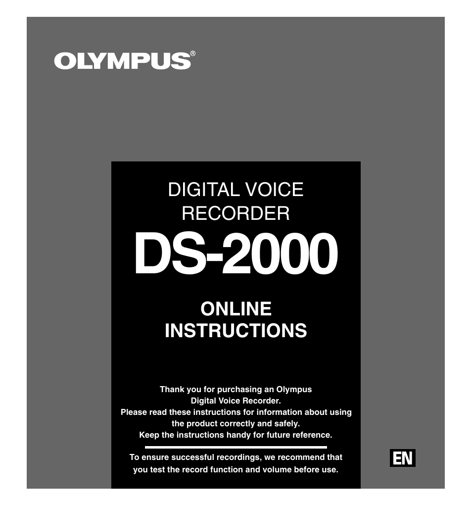 Olympus DS-2000 User Manual | 48 pages