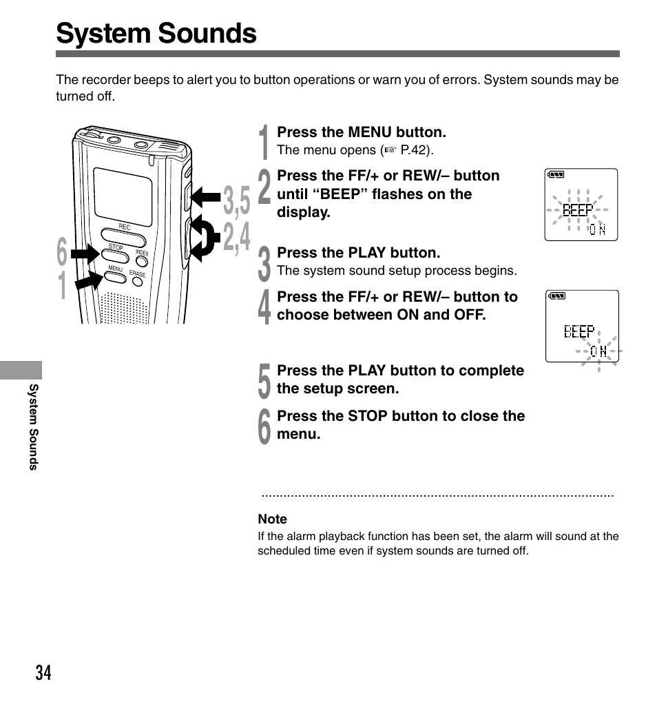 System sounds | Olympus DS-2000 User Manual | Page 34 / 48