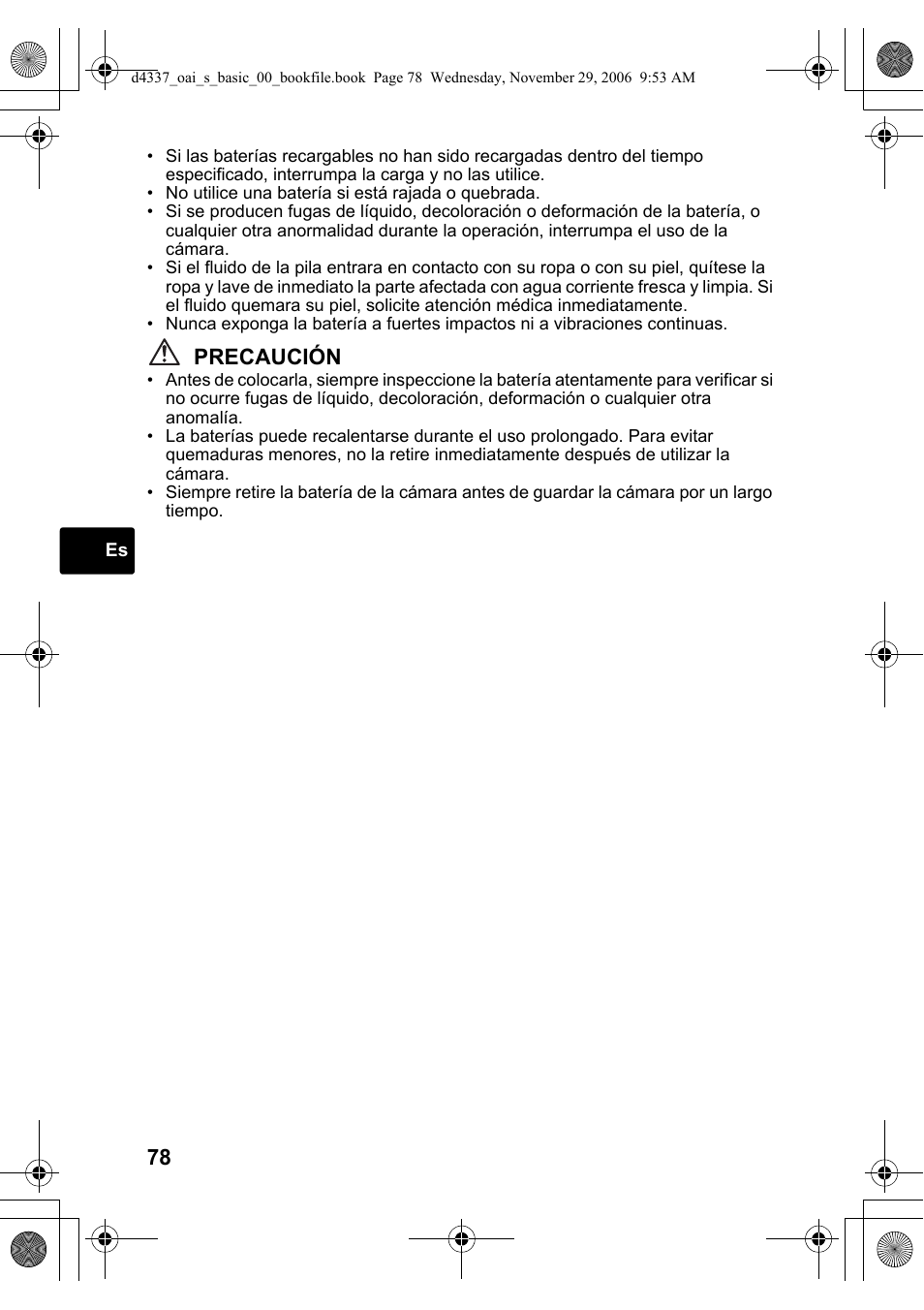 Precaución | Olympus FE-220 User Manual | Page 78 / 108