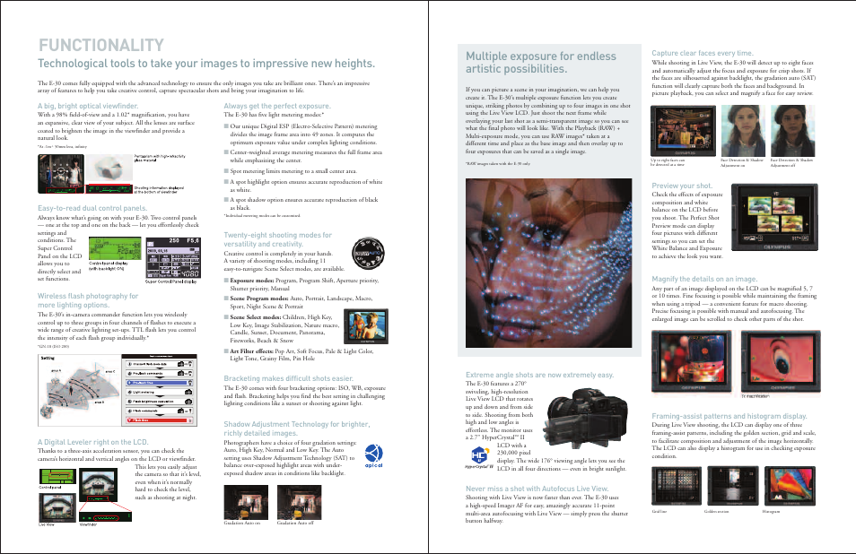 Functionality | Olympus E-30 User Manual | Page 4 / 9