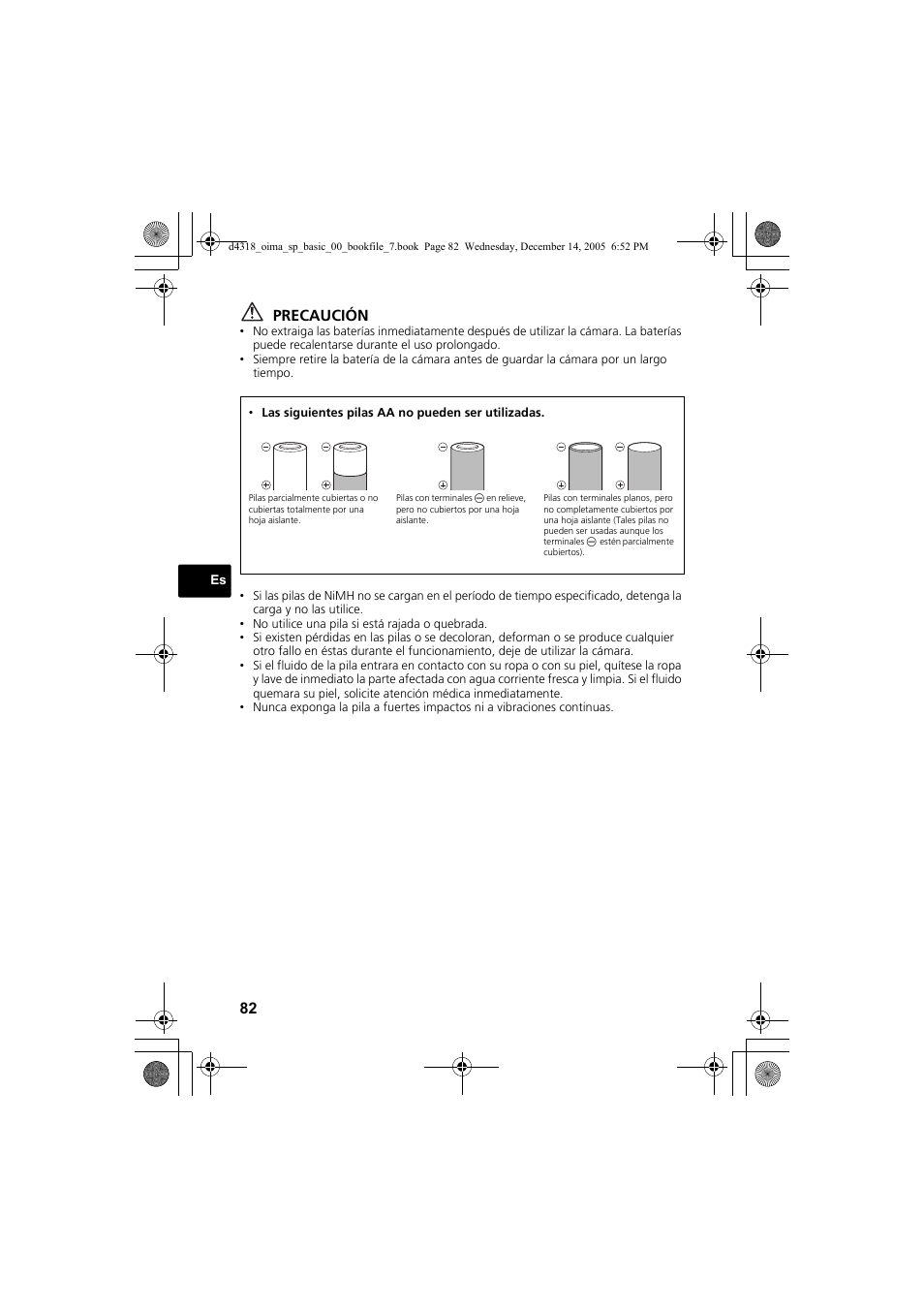 Precaución | Olympus SP-320 User Manual | Page 82 / 84