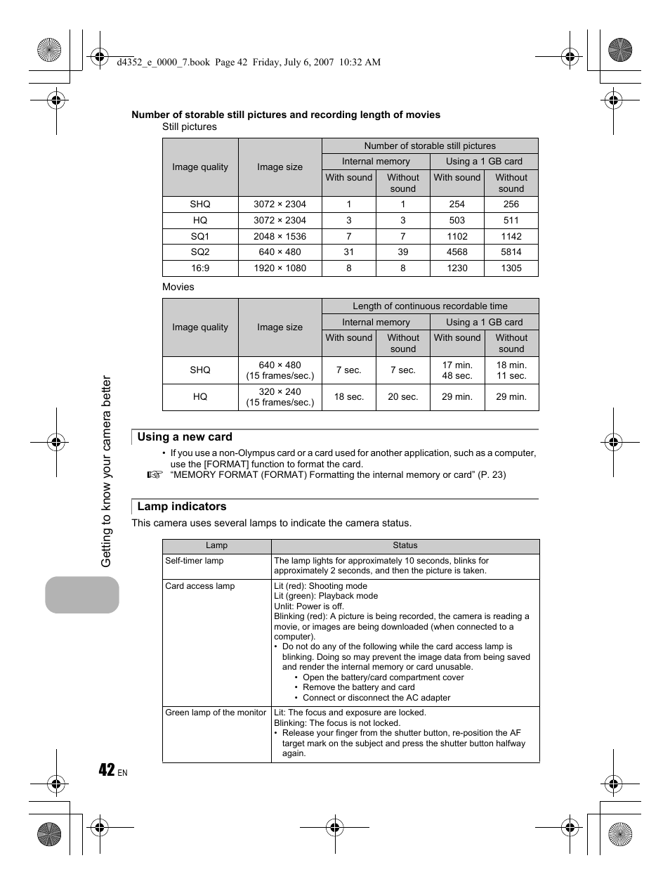 Getting to know your camera better | Olympus FE-270 User Manual | Page 42 / 60