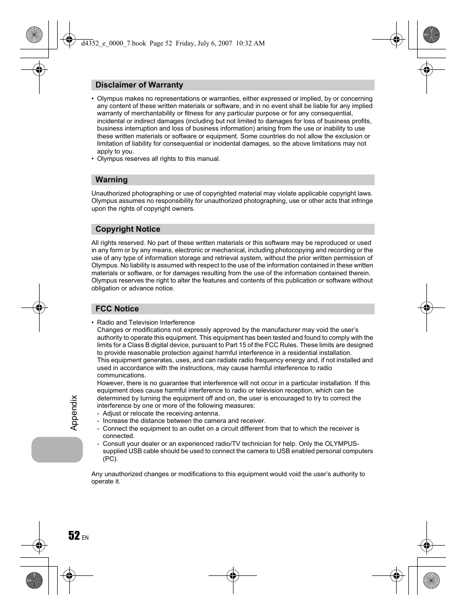 Olympus FE-270 User Manual | Page 52 / 60