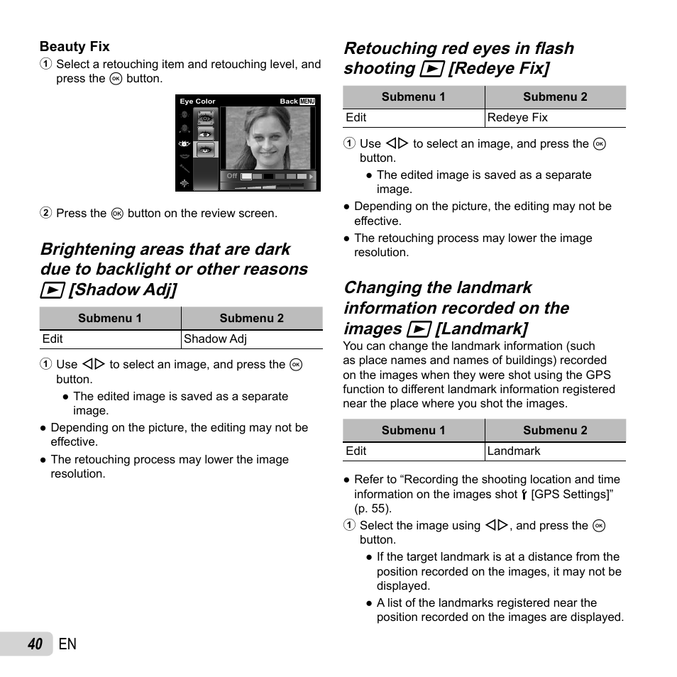 40 en | Olympus TG-2 iHS User Manual | Page 40 / 107