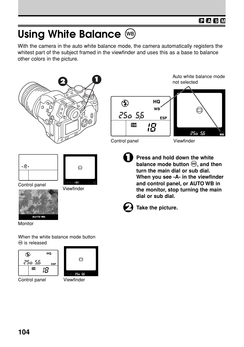 Using white balance | Olympus E-20N User Manual | Page 106 / 216