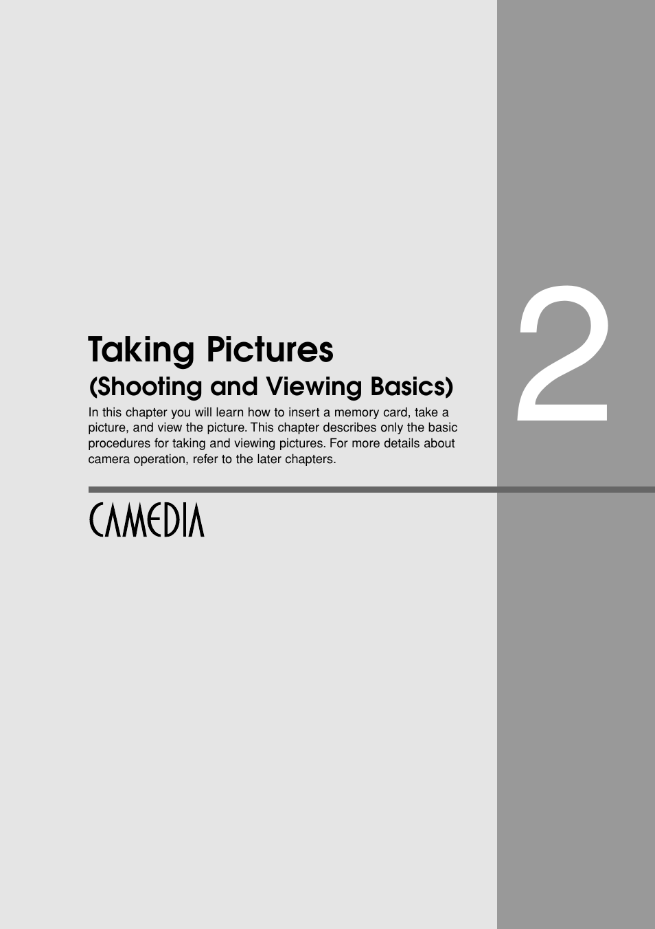 Taking pictures (shooting and viewing basics), Taking pictures, Shooting and viewing basics) | Olympus E-20N User Manual | Page 25 / 216