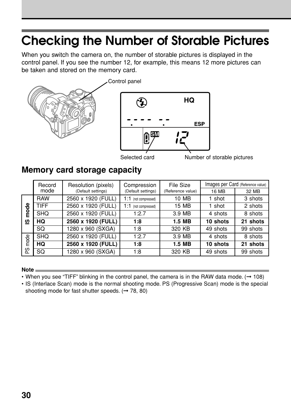 Checking the number of storable pictures | Olympus E-20N User Manual | Page 32 / 216