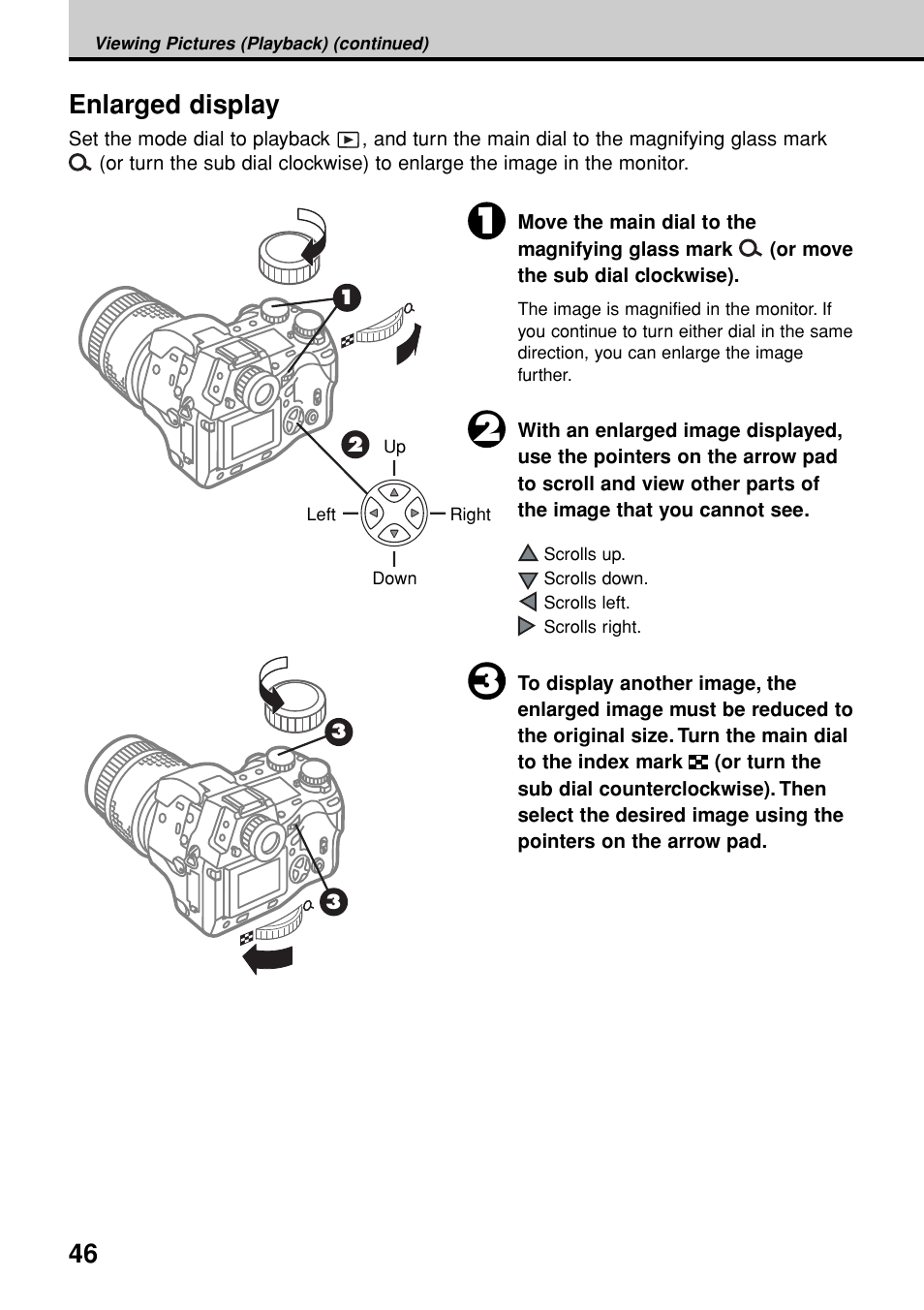 Enlarged display | Olympus E-20N User Manual | Page 48 / 216