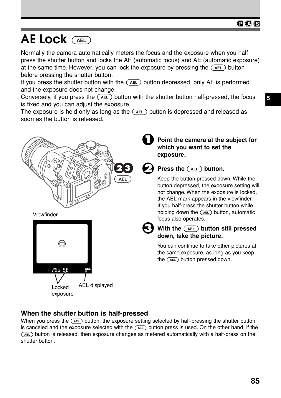 Ae lock | Olympus E-20N User Manual | Page 87 / 216
