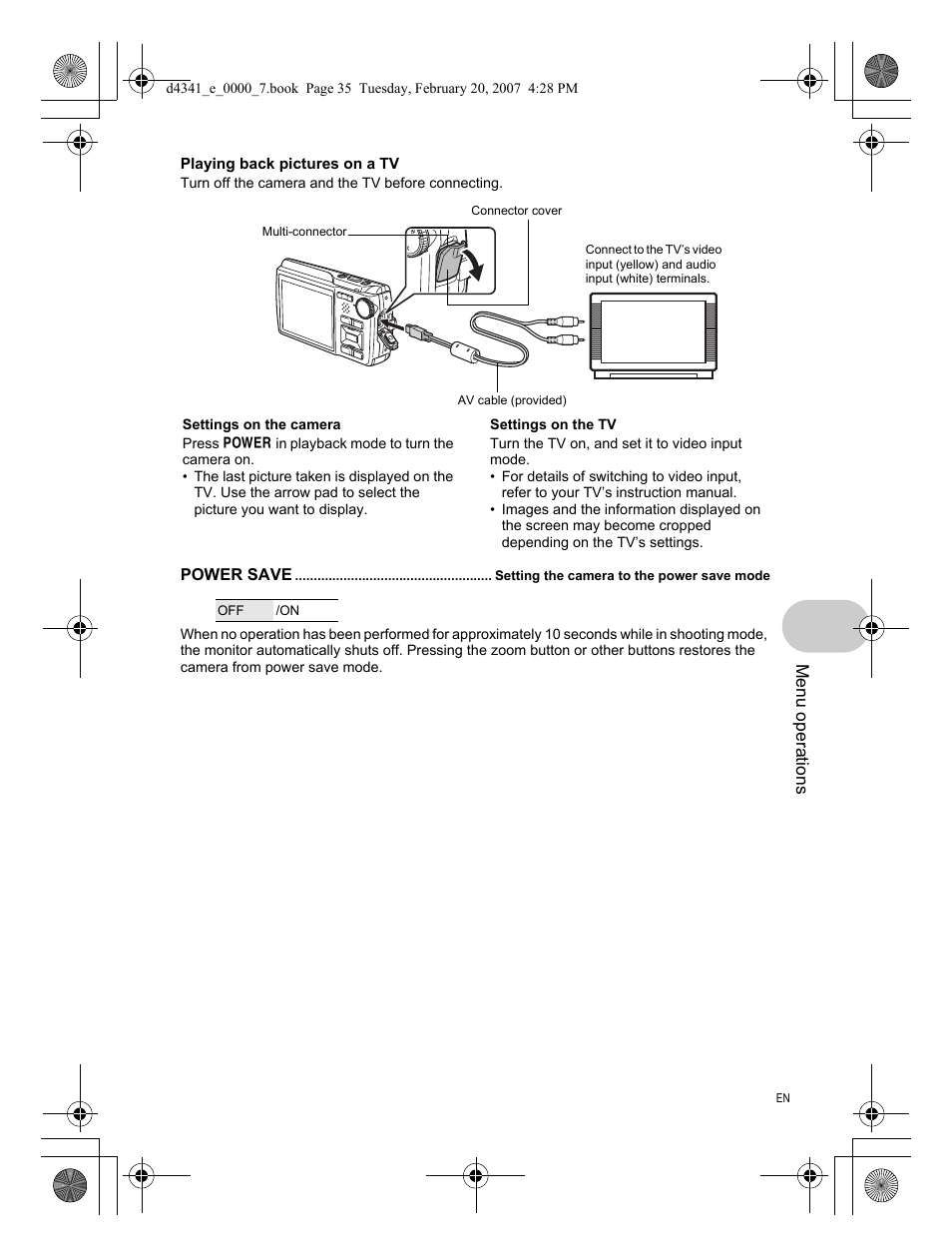 Power save | Olympus Stylus 780 User Manual | Page 35 / 84