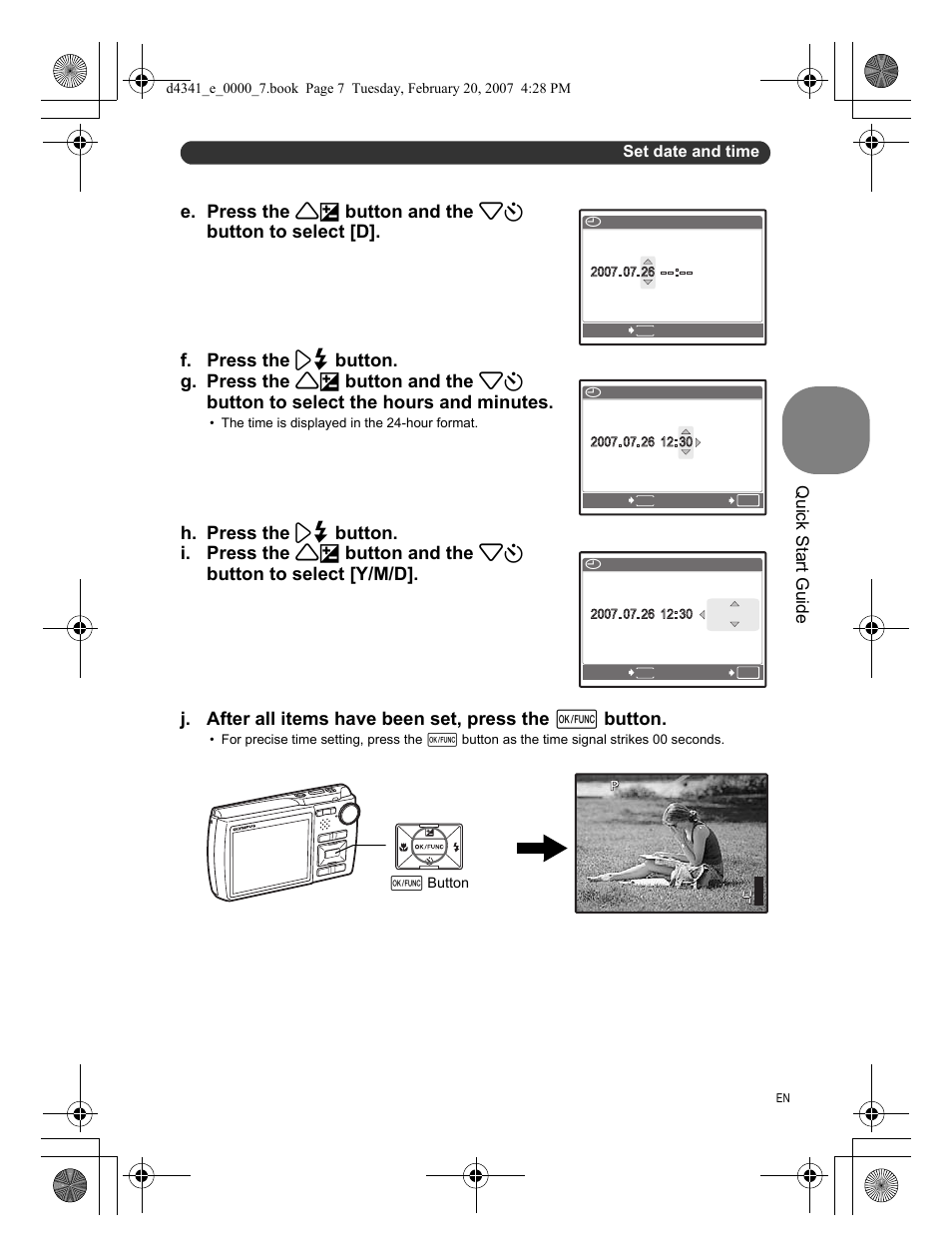 Quick start guide | Olympus Stylus 780 User Manual | Page 7 / 84