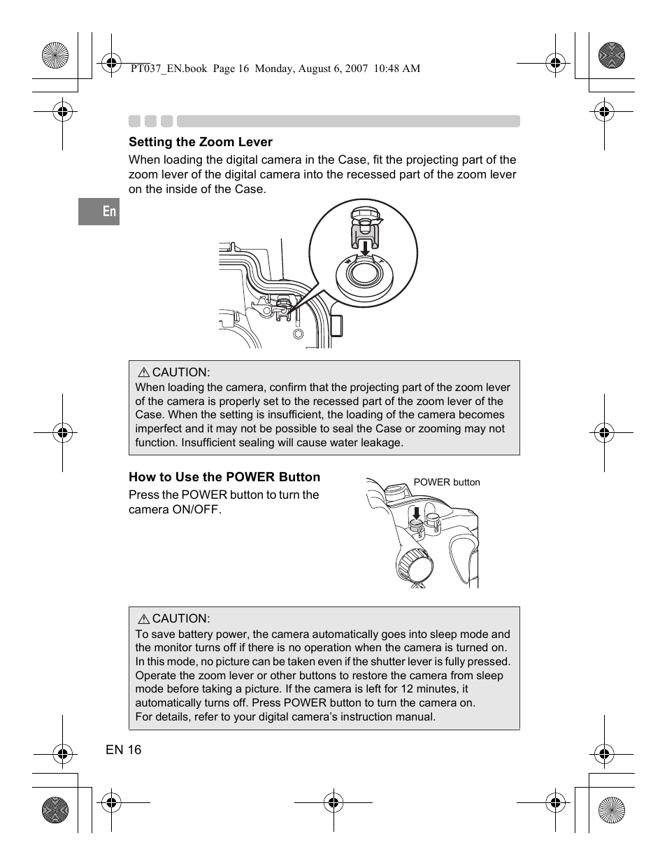 Olympus PT-037 User Manual | Page 16 / 43