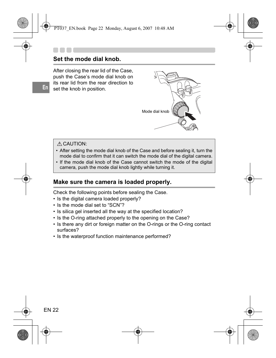 Olympus PT-037 User Manual | Page 22 / 43