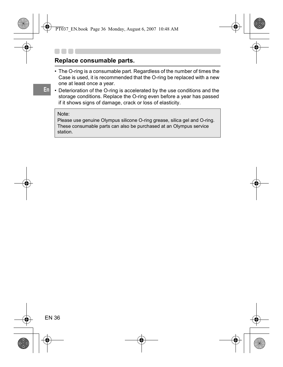 Olympus PT-037 User Manual | Page 36 / 43