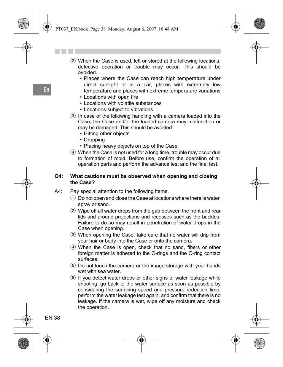 Olympus PT-037 User Manual | Page 38 / 43