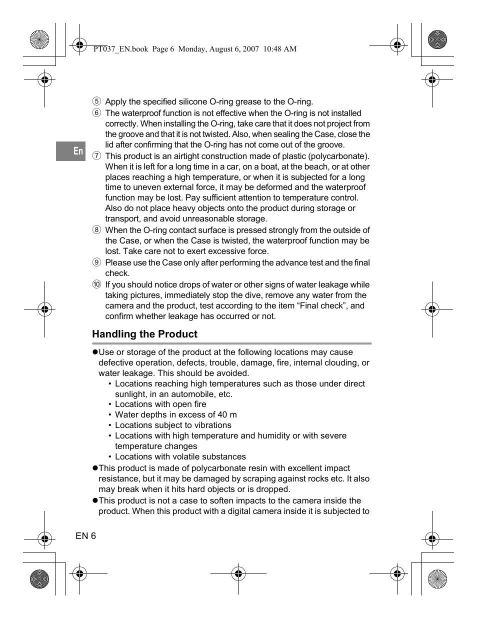 Olympus PT-037 User Manual | Page 6 / 43