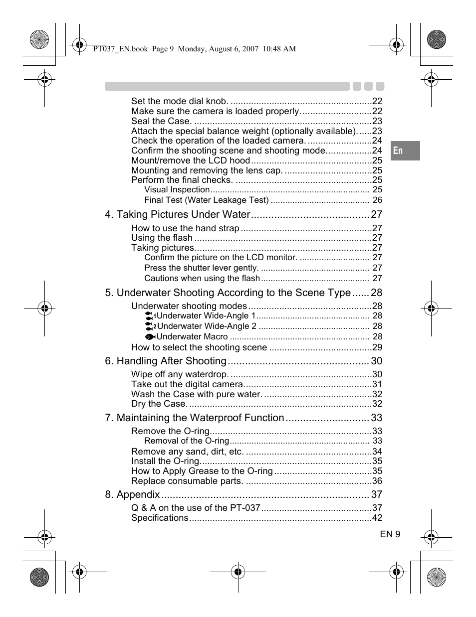 Olympus PT-037 User Manual | Page 9 / 43