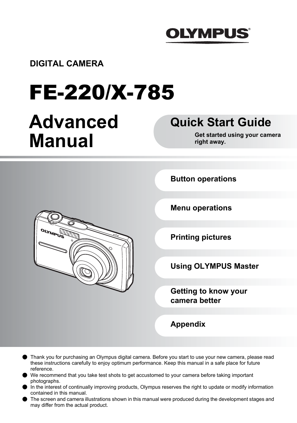 Olympus FE-220 User Manual | 76 pages