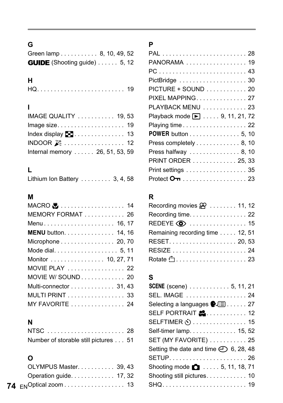 Olympus FE-220 User Manual | Page 74 / 76