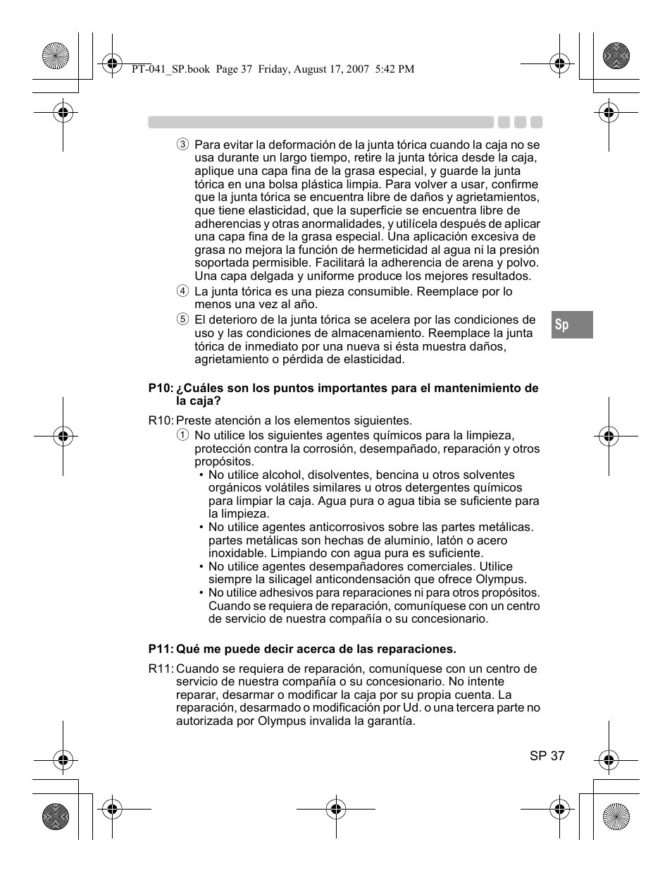 Olympus PT-041 User Manual | Page 189 / 268