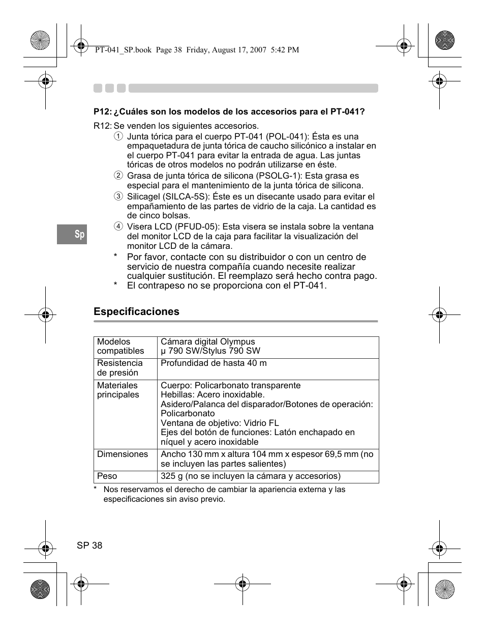 Olympus PT-041 User Manual | Page 190 / 268