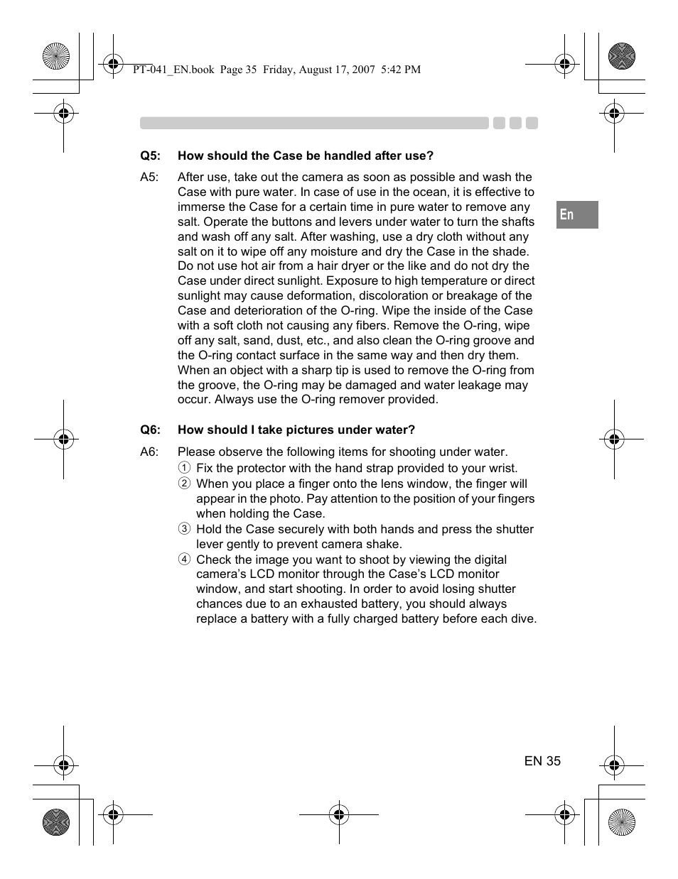 Olympus PT-041 User Manual | Page 73 / 268
