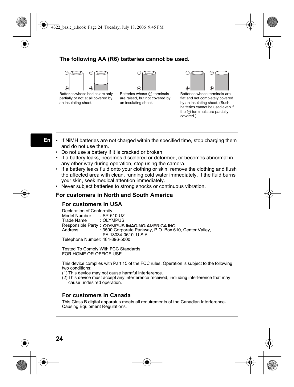 Olympus SP-510 UZ User Manual | Page 24 / 76