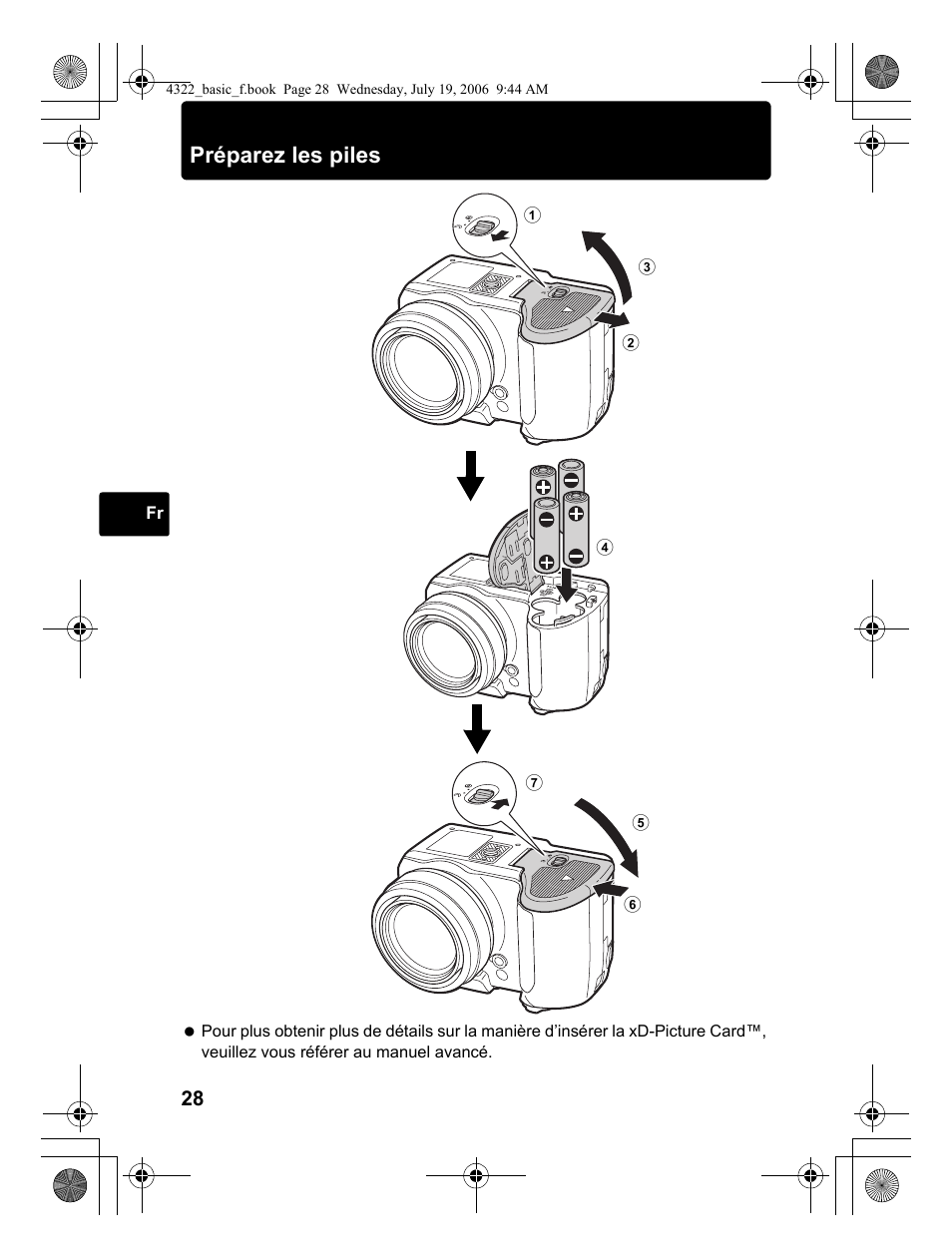 Préparez les piles | Olympus SP-510 UZ User Manual | Page 28 / 76