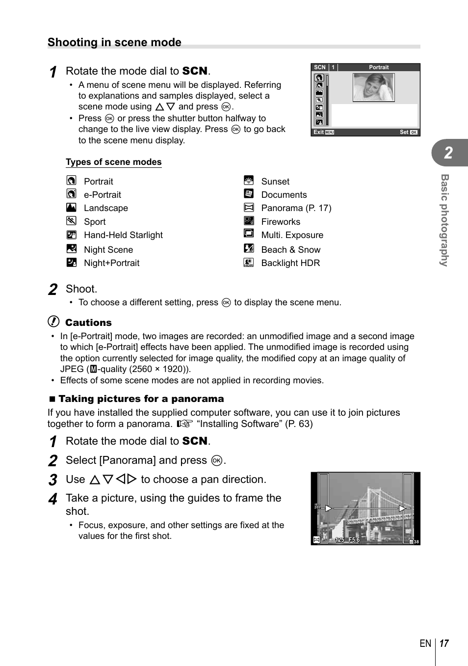 Shooting in scene mode | Olympus XZ-10 User Manual | Page 17 / 89