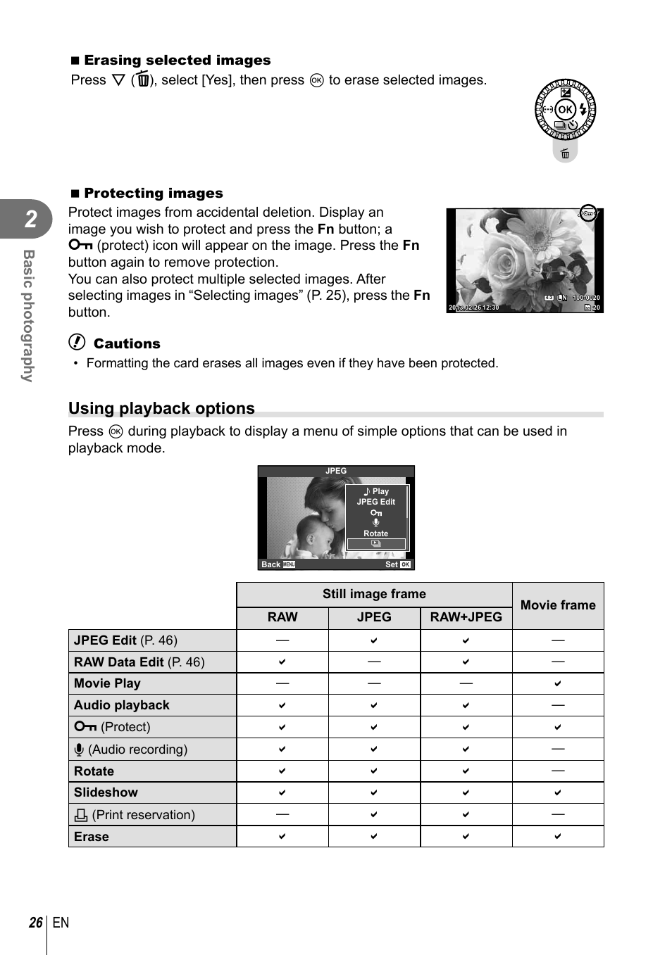 Using playback options, 26 en basic photography | Olympus XZ-10 User Manual | Page 26 / 89
